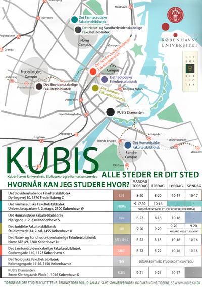 carte des BU à Copenhague